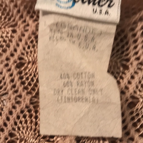 Knit champagne color size L woman’s vintage shirt with bell sleeves . - Picture 5 of 6